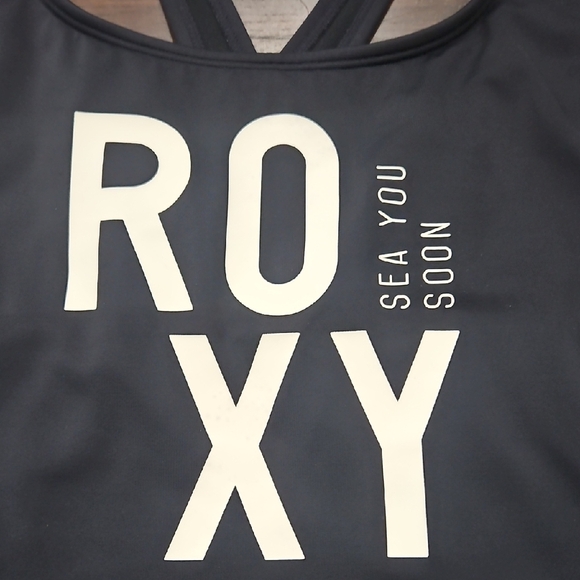 Roxy Navy Swimsuit with White Lettering - Picture 2 of 4